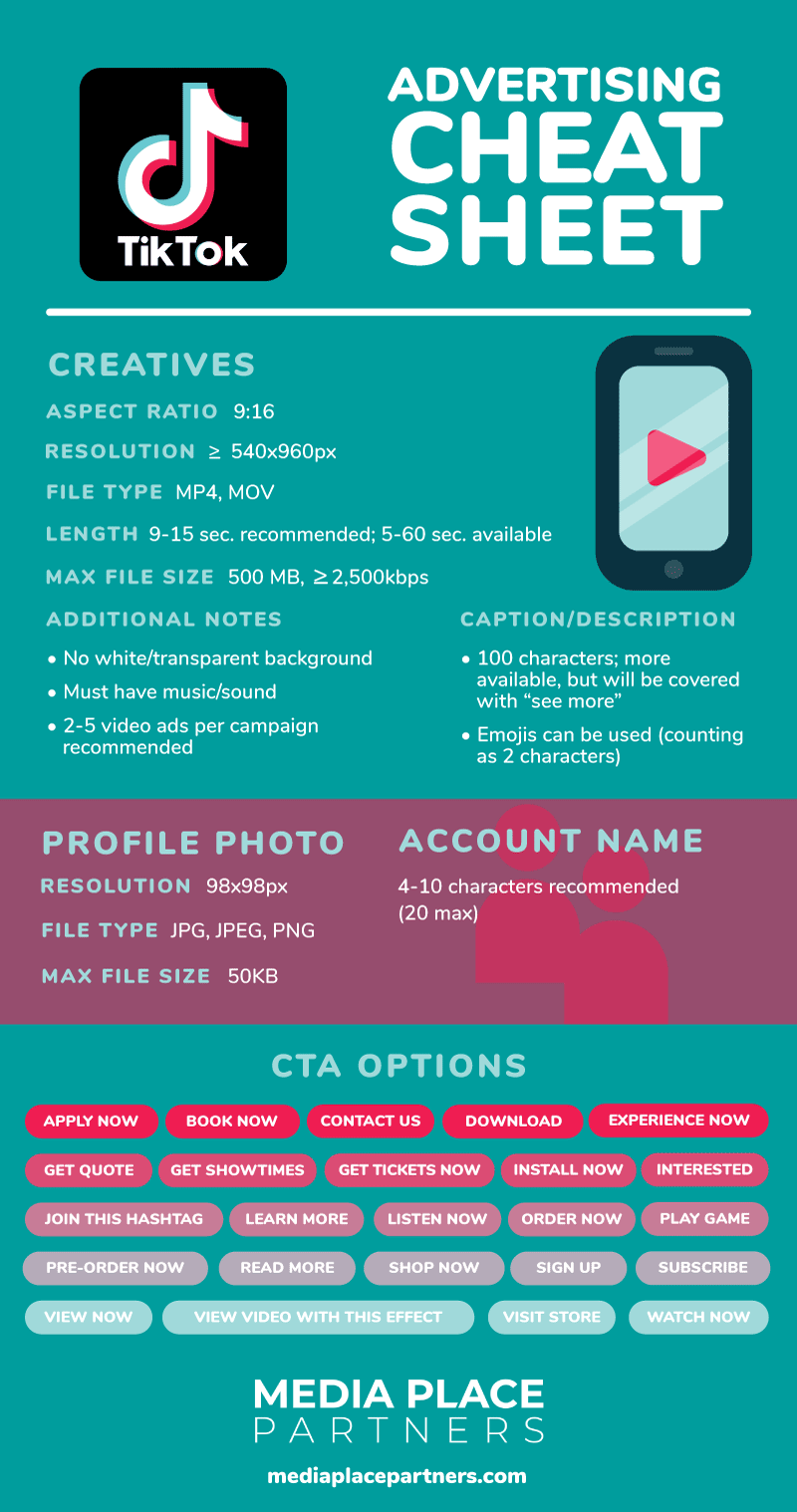TikTok Advertising Cheat Sheet